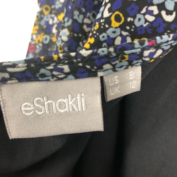 VTG Style eShakti Cottagecore Floral Print Maxi Dress, Pleated Waist, Zipper S8 - Picture 11 of 13